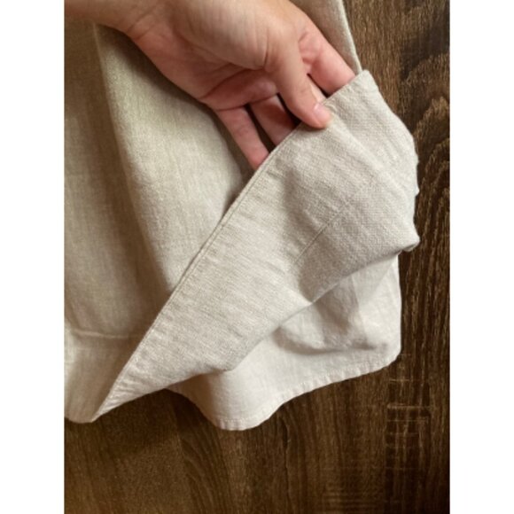 NWT Abercrombie high neck linen blend mini dress in beige - Picture 4 of 4